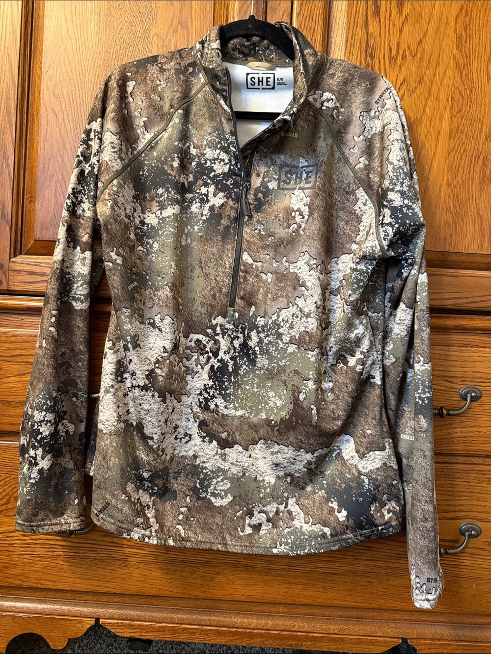 SHE Outdoor Fleece Quarter-Zip Pullover - TrueTimber Strata - XL